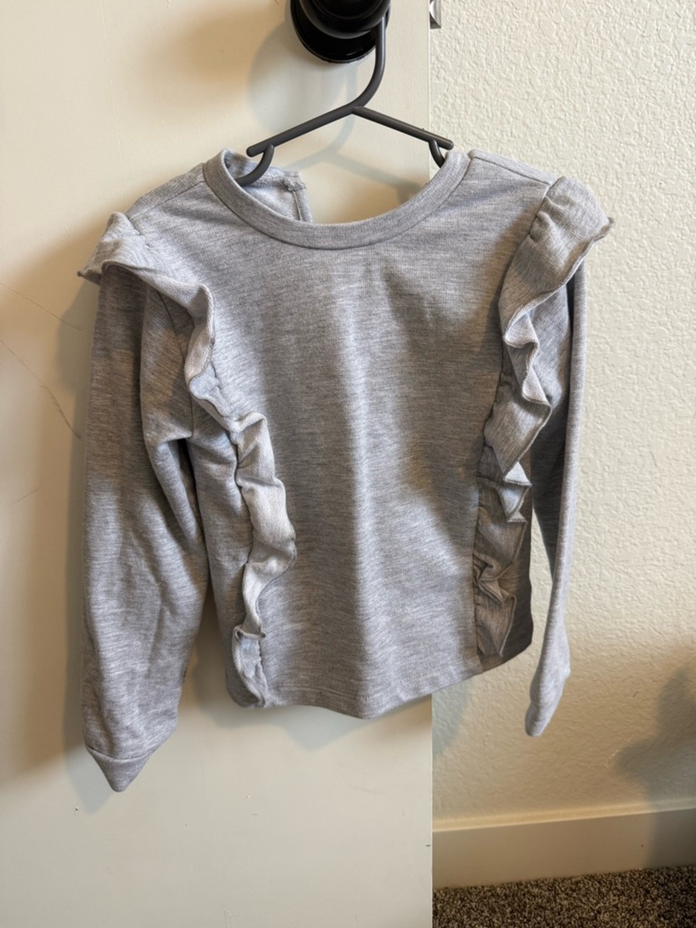 Splendid Gray Ruffle Long Sleeve Top
